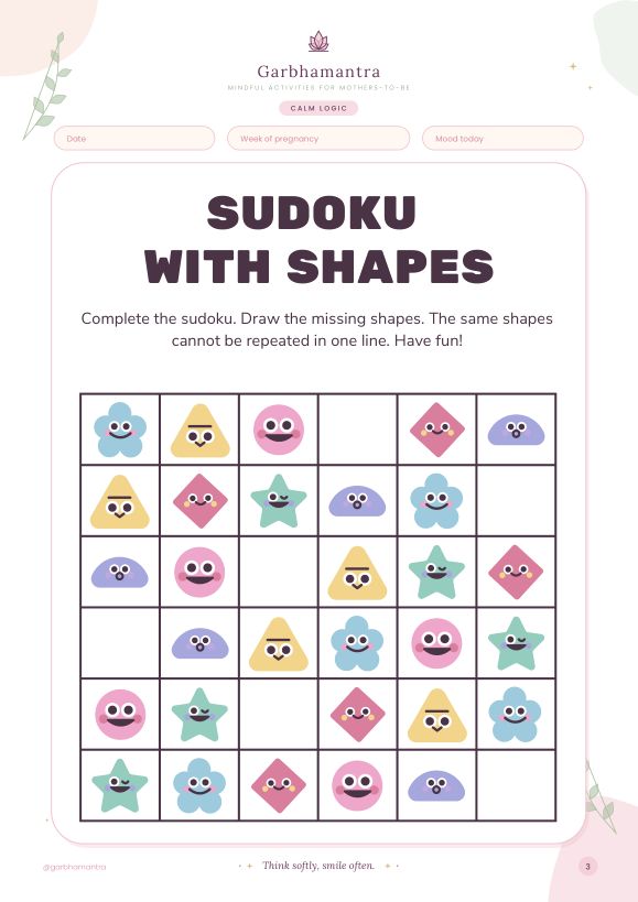Sudoku with pastel shapes